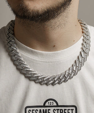 Cuban Sharp Baguette Necklace