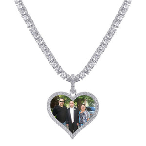 Open image in slideshow, Custom Heart Picture Pendant 
